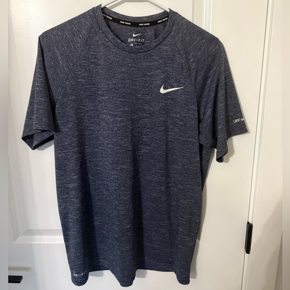 Nike Men's Heathered Short-Sleeve Hydroguard Swim Shirt
